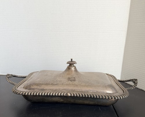 Antique silver plate covered - ,